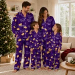Kansas State Wildcats Long Pajama Set Personalized Snack Scatter Purple Best Selling