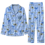 Kent State Golden Flashes Long Pajama Set Customized Ribbon Chains Navy Blue Best Selling