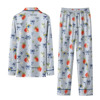 Kent State Golden Flashes Long Pajama Set Customized Ribbon Florals Navy Blue Fashion Forward