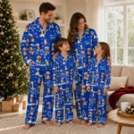 Kentucky Wildcats Long Pajama Set Customized Animal Scatter Blue Best Selling