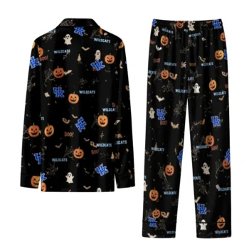 Kentucky Wildcats Long Pajama Set Customized Icon Confetti Black Fashion Forward
