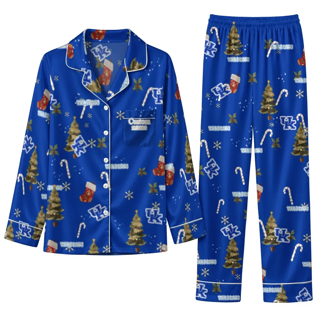 Kentucky Wildcats Long Pajama Set Customized Sprig Scatter Blue Best Selling Kentucky Wildcats Long Pajama Set Customized Sprig Scatter Blue Best Selling