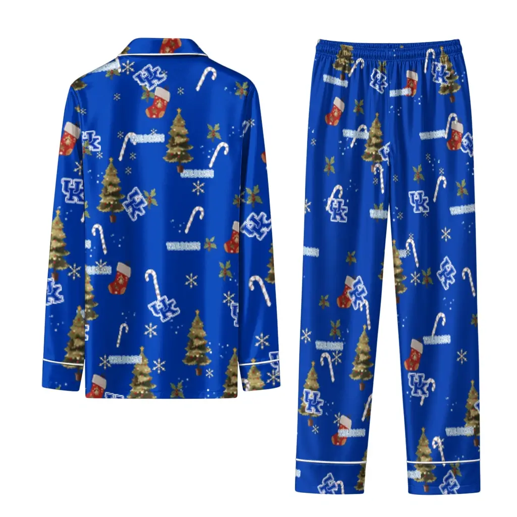 Kentucky Wildcats Long Pajama Set Customized Sprig Scatter Blue Fashion Forward Kentucky Wildcats Long Pajama Set Customized Sprig Scatter Blue Fashion Forward