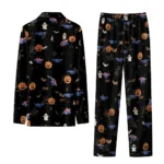 La Tech Long Pajama Set Custom Icon Confetti Black Best Selling