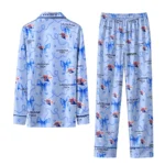 La Tech Long Pajama Set Custom Ribbon Chains Blue Best Selling