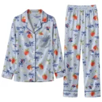 LA Tech Long Pajama Set - Custom Ribbon Florals Blue 1 La Tech Long Pajama Set Custom Ribbon Florals Blue Best Selling