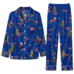 LA Tech Long Pajama Set - Custom Sprig Scatter Blue 1 La Tech Long Pajama Set Custom Sprig Scatter Blue Best Selling