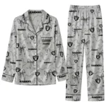 las vegas raiders long pajama set custom ribbon chains black best selling.webp