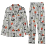 las vegas raiders long pajama set custom ribbon florals black best selling.webp