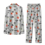 las vegas raiders long pajama set custom ribbon florals black best selling.webp