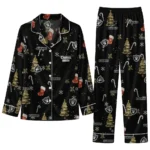 Las Vegas Raiders Long Pajama Set Custom Sprig Scatter Black Best Selling