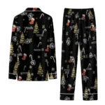 Las Vegas Raiders Long Pajama Set Custom Sprig Scatter Black Best Selling