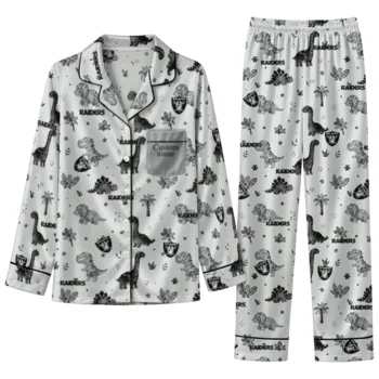 Las Vegas Raiders Long Pajama Set Customized Character Scatter Best Selling