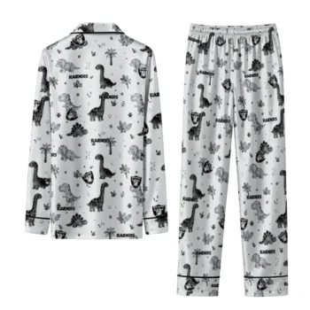 Las Vegas Raiders Long Pajama Set Customized Character Scatter Fashion Forward