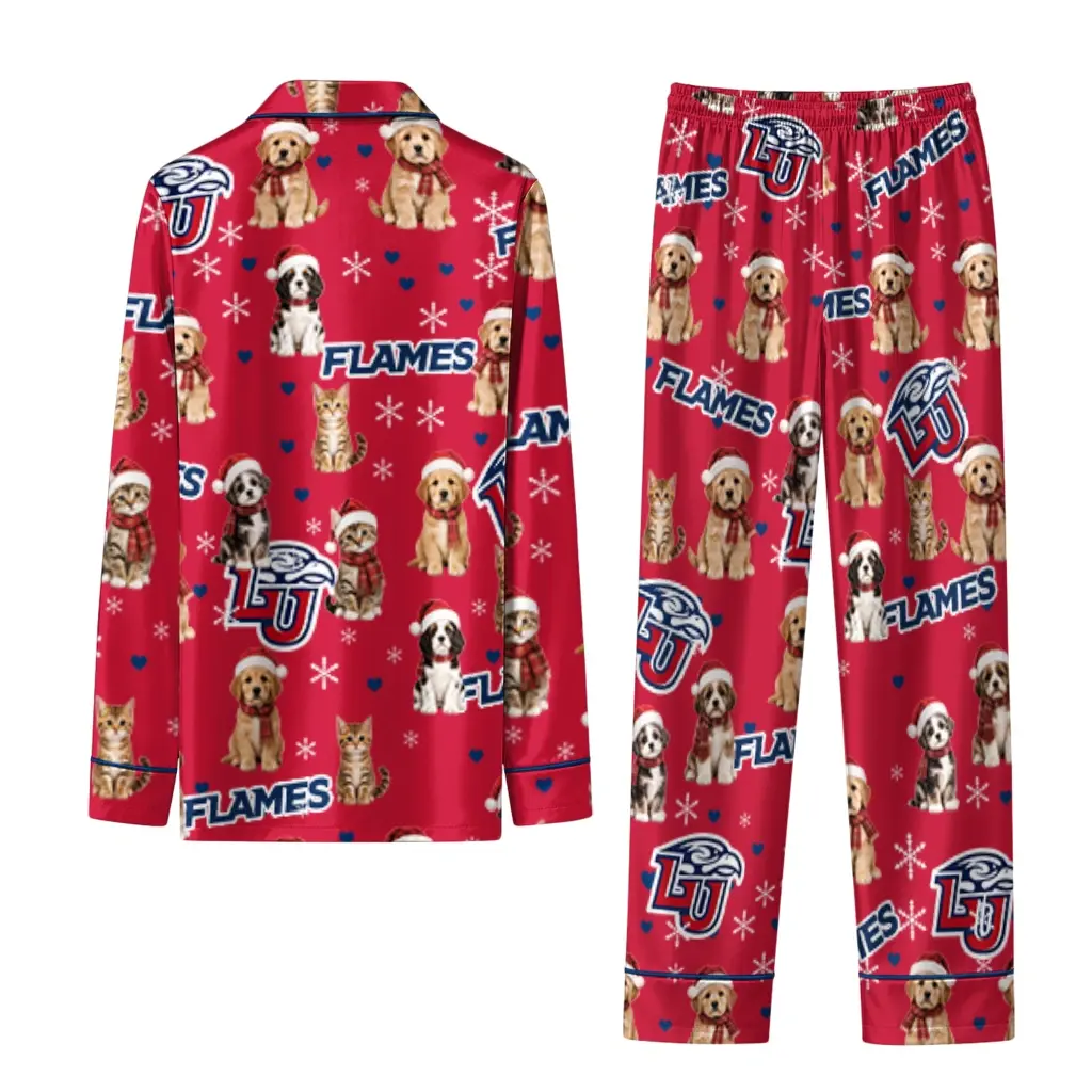 Liberty Flames Long Pajama Set Custom Animal Scatter Red Fashion Forward Liberty Flames Long Pajama Set Custom Animal Scatter Red Fashion Forward
