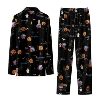 Liberty Flames Long Pajama Set Custom Icon Confetti Black Fashion Forward