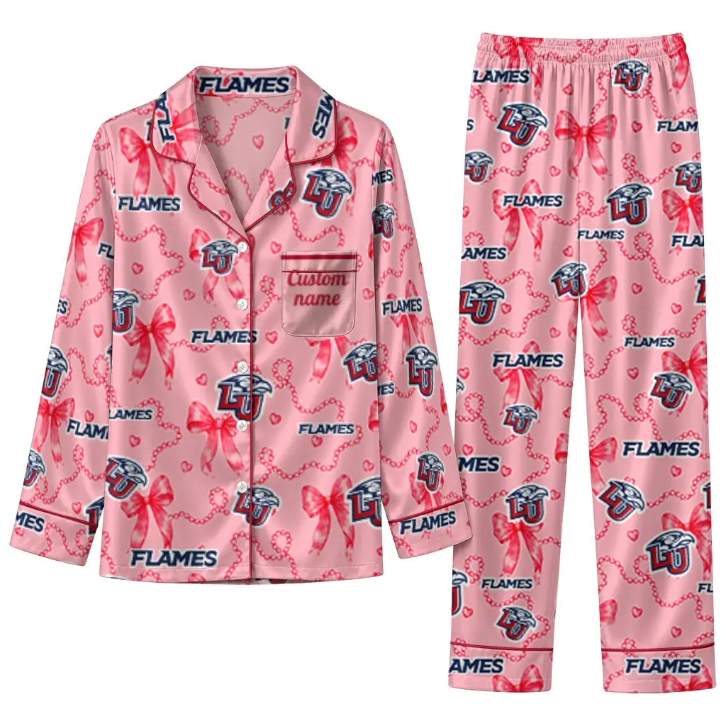 Liberty Flames Long Pajama Set Custom Ribbon Chains Red Best Selling Liberty Flames Long Pajama Set Custom Ribbon Chains Red Best Selling