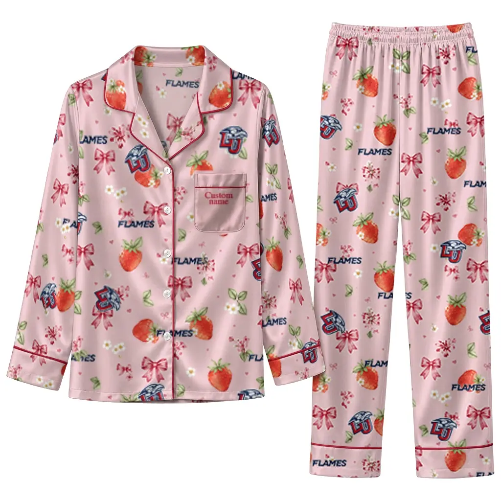 Liberty Flames Long Pajama Set Custom Ribbon Florals Red Best Selling Liberty Flames Long Pajama Set Custom Ribbon Florals Red Best Selling