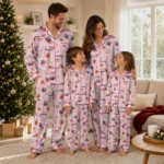 Liberty Flames Long Pajama Set Custom Ribbon Florals Red Best Selling