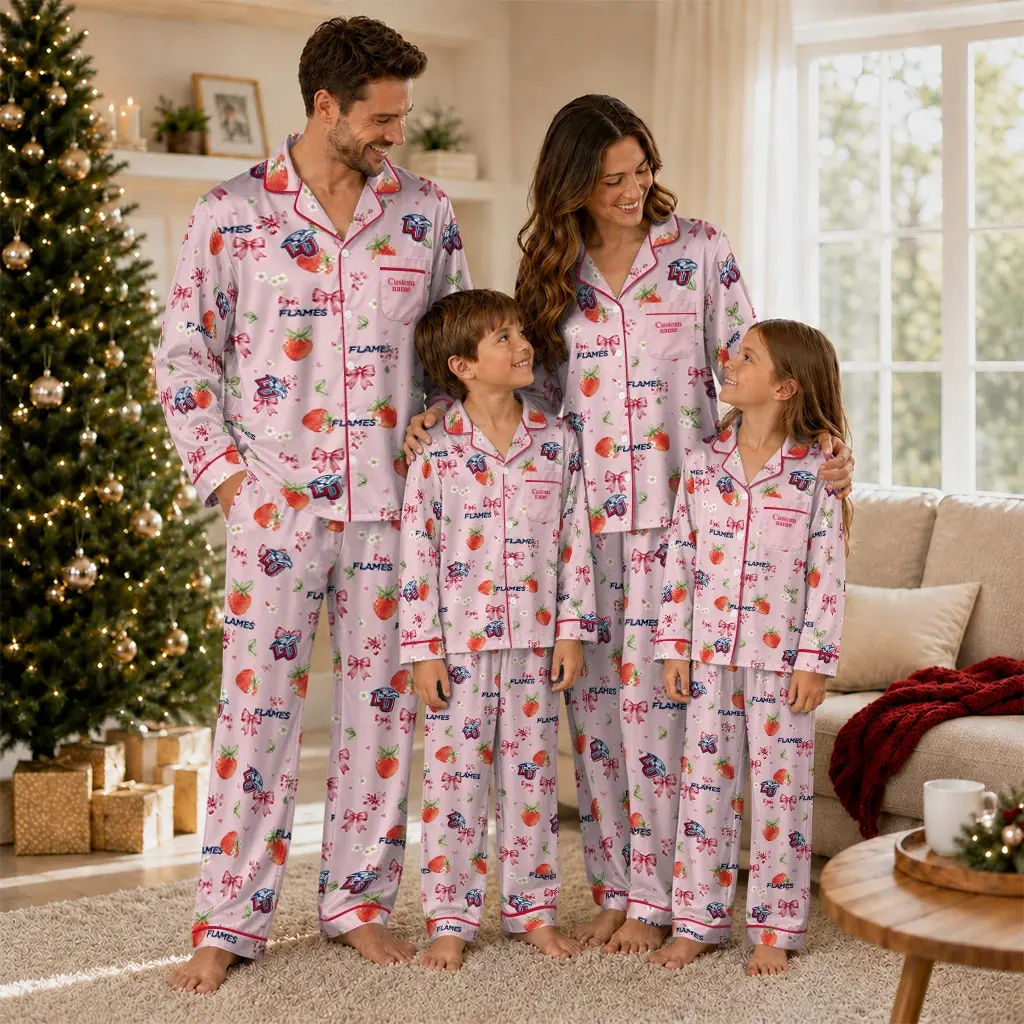 Liberty Flames Long Pajama Set Custom Ribbon Florals Red Latest Model Liberty Flames Long Pajama Set Custom Ribbon Florals Red Latest Model