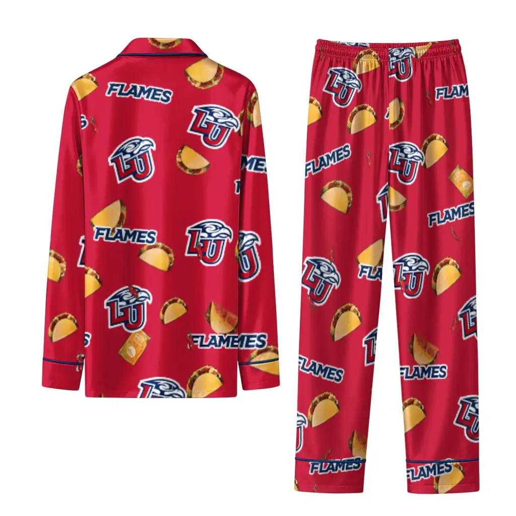 Liberty Flames Long Pajama Set Custom Snack Scatter Red Fashion Forward Liberty Flames Long Pajama Set Custom Snack Scatter Red Fashion Forward