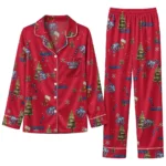 Liberty Flames Long Pajama Set Custom Sprig Scatter Red Best Selling