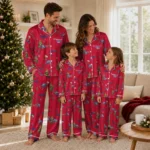 Liberty Flames Long Pajama Set Custom Sprig Scatter Red Best Selling