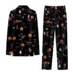 los angeles angels long pajama set customized icon confetti black best selling.webp