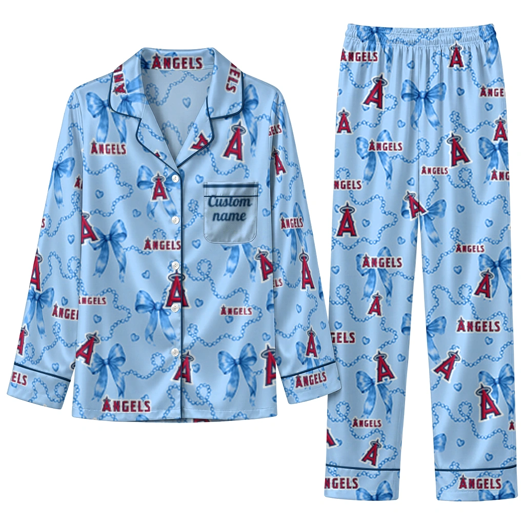 los angeles angels long pajama set personalized ribbon chains blue best selling.webp los angeles angels long pajama set personalized ribbon chains blue best selling.webp