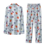 los angeles angels long pajama set personalized ribbon florals blue best selling.webp