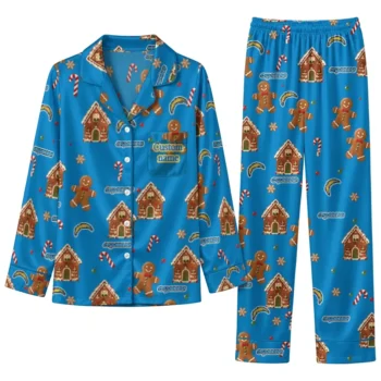 Los Angeles Chargers Long Pajama Set Custom Candy Scatter Blue Best Selling