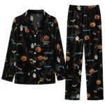 los angeles chargers long pajama set custom icon confetti black best selling.webp