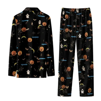 los angeles chargers long pajama set custom icon confetti black fashion forward.webp