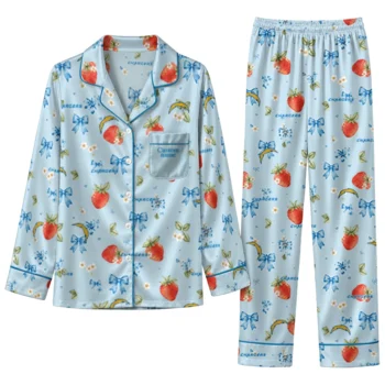 los angeles chargers long pajama set customized ribbon florals blue best selling.webp