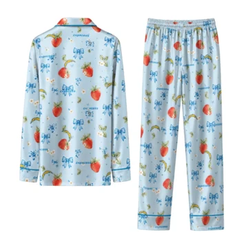 los angeles chargers long pajama set customized ribbon florals blue fashion forward.webp