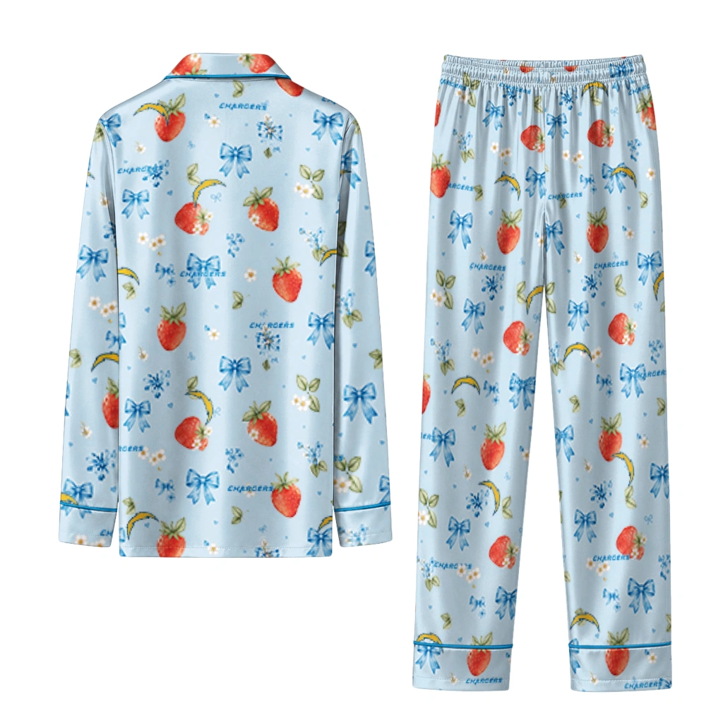 los angeles chargers long pajama set customized ribbon florals blue fashion forward.webp los angeles chargers long pajama set customized ribbon florals blue fashion forward.webp