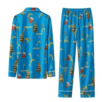 Los Angeles Chargers Long Pajama Set Customized Sprig Scatter Blue Fashion Forward