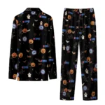 los angeles clippers long pajama set custom icon confetti black best selling.webp