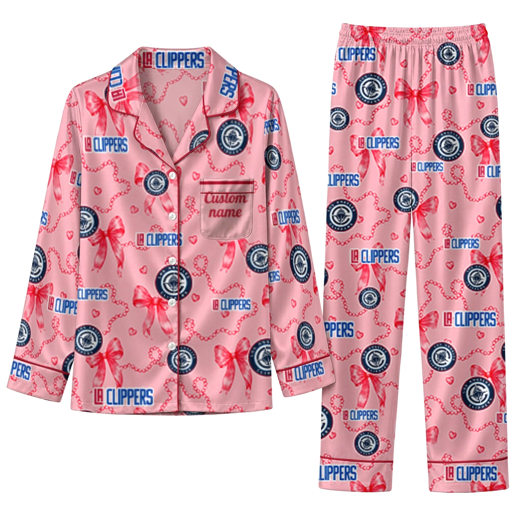 los angeles clippers long pajama set customized ribbon chains red best selling.webp los angeles clippers long pajama set customized ribbon chains red best selling.webp