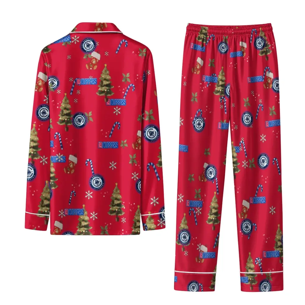 Los Angeles Clippers Long Pajama Set Customized Sprig Scatter Red Fashion Forward Los Angeles Clippers Long Pajama Set Customized Sprig Scatter Red Fashion Forward