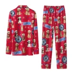 Los Angeles Clippers Long Pajama Set Personalized Animal Scatter Red Best Selling