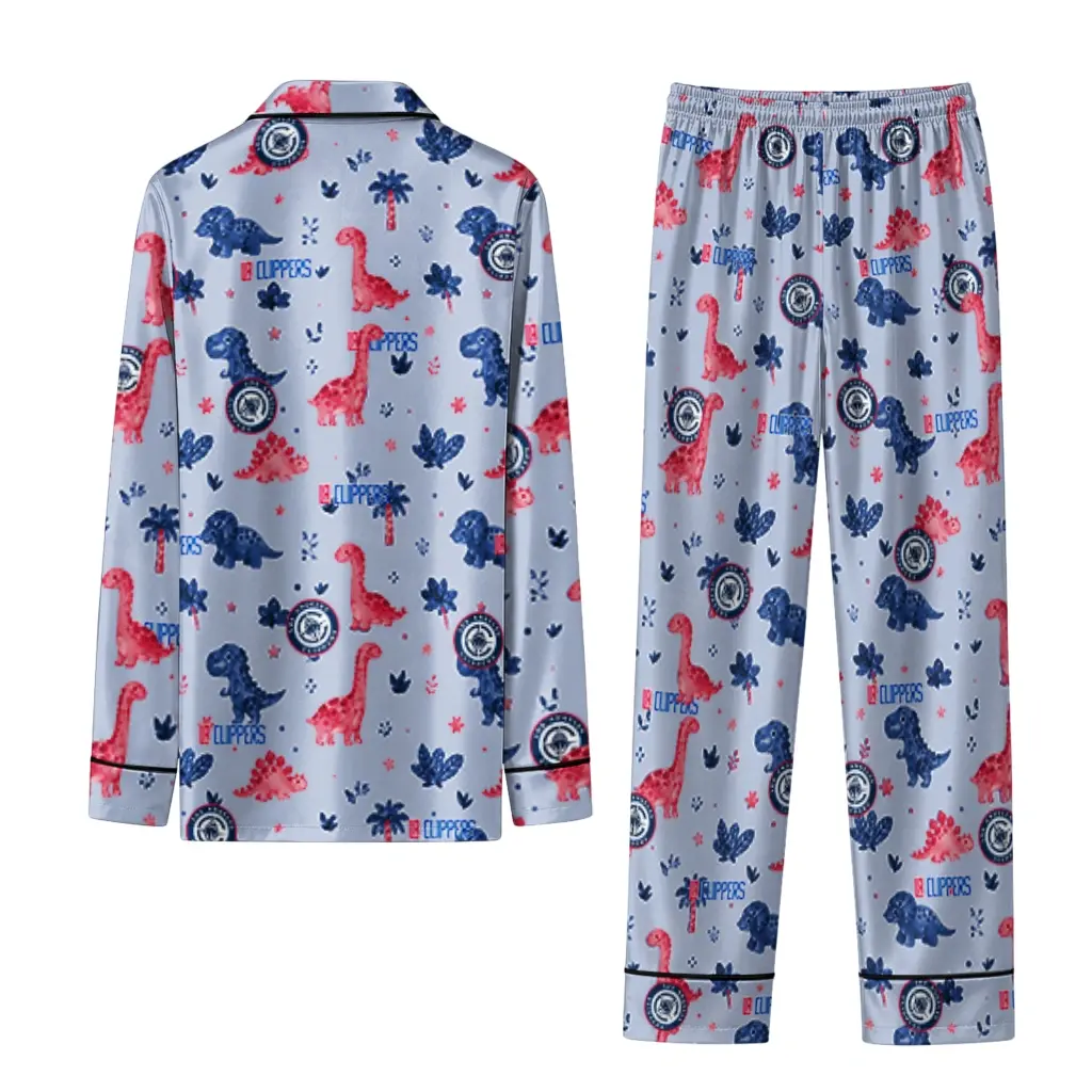 Los Angeles Clippers Long Pajama Set Personalized Character Scatter Fashion Forward Los Angeles Clippers Long Pajama Set Personalized Character Scatter Fashion Forward