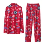 los angeles clippers long pajama set personalized heart charms red best selling.webp