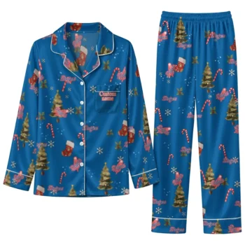 Los Angeles Dodgers Long Pajama Set Custom Sprig Scatter Blue Best Selling