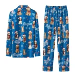 Los Angeles Dodgers Long Pajama Set Customized Animal Scatter Blue Best Selling