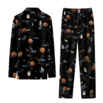 los angeles dodgers long pajama set personalized icon confetti black best selling.webp