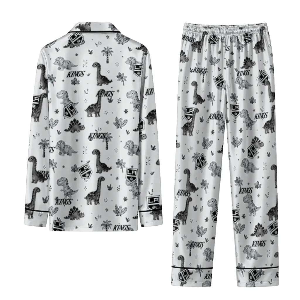 Los Angeles Kings Long Pajama Set Custom Character Scatter Fashion Forward Los Angeles Kings Long Pajama Set Custom Character Scatter Fashion Forward