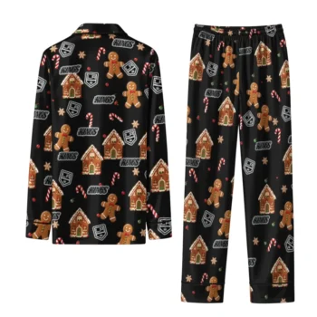 Los Angeles Kings Long Pajama Set Customized Candy Scatter Black Fashion Forward