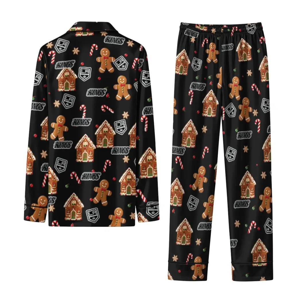 Los Angeles Kings Long Pajama Set Customized Candy Scatter Black Fashion Forward Los Angeles Kings Long Pajama Set Customized Candy Scatter Black Fashion Forward