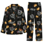 Los Angeles Kings Long Pajama Set Customized Snack Scatter Black Best Selling
